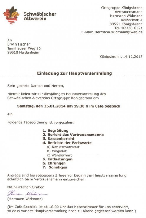 Einladung Hauptversammlung2014 Einladung Hauptversammlung2014